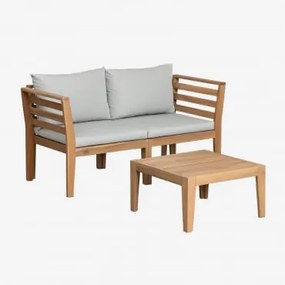 Conjunto De Sofá Modular De 2 Peças Filips Com Braços E Mesa De Centro Cinza Claro - Sklum