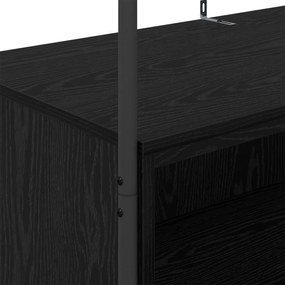 Porte-Roupas com Prateleiras Carvalho Preto 100x44x160 cm
