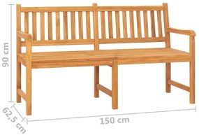 Banco de jardim 3 lugares c/ mesa 150 cm madeira de teca maciça