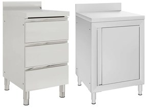 Armários de cozinha comerciais 2 pcs aço inoxidável