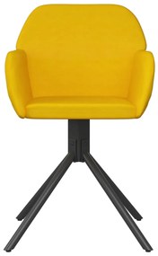 Cadeiras de jantar giratórias 2 pcs veludo amarelo