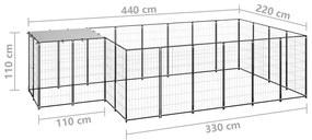 Canil 8,47 m² aço preto