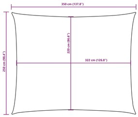 Para-sol estilo vela tecido oxford retangular 2,5x3,5 m creme