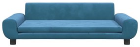 Sofá infantil 100x54x33 cm veludo azul