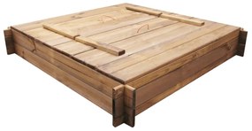 Caixa de areia em madeira impregnada quadrada
