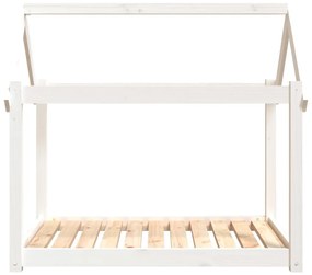 Cama para cães 101x70x90 cm madeira de pinho maciça branco