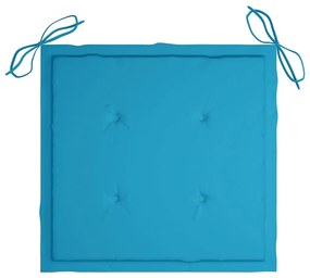 Cadeiras de jardim 8 pcs c/ almofadões madeira de teca maciça