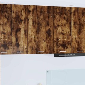 vidaXL Armário suspenso com porta Riga Carvalho Defumado e Branco