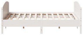Cama sem colchão 180x200 cm madeira de pinho maciça branco