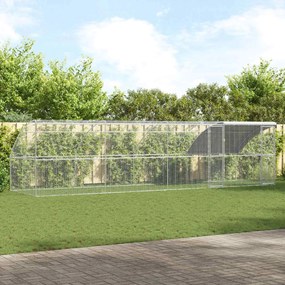 vidaXL Gaiola para galinhas 4 pcs Prateado 800 x 200 x 200 cm Aço e PE