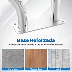 Corrimão de apoio para piscina em aço inoxidável, 119 x 79 cm, com capa antiderrapante e base de instalação rápida, para uso interior e exterior Prate