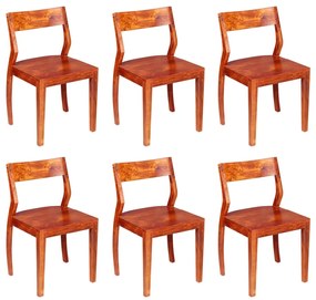 Cadeiras de jantar 6 pcs madeira acácia e sheesham maciça