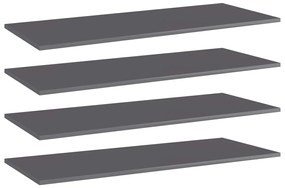 vidaXL Prateleiras estante 4pcs 100x40x1,5cm contrap. cinza brilhante
