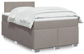 Cama boxspring c/ colchão 120x190cm tecido castanho-acinzentado