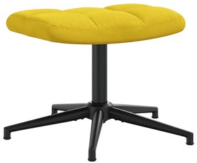 Cadeira de descanso com banco veludo amarelo mostarda