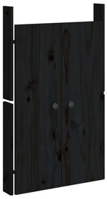Portas cozinha p/ exterior 2 pcs 50x9x82 cm pinho maciço preto