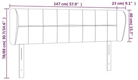 Cabeceira cama abas tecido 147x23x78/88 cm cinzento-acastanhado