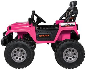 Carro elétrico para Crianças 2 Lugares Extreme Sport 4x4 24V Pneus Espuma EVA, assento couro ecológico Rosa