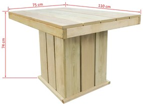 5 pcs conjunto de jantar para exterior pinho impregnado
