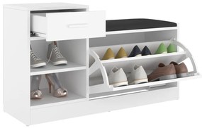 Banco sapateira 94,5x31x57 cm derivados de madeira branco