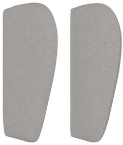 Cabeceira de cama c/ abas tecido 103x23x78/88 cm cinzento-claro