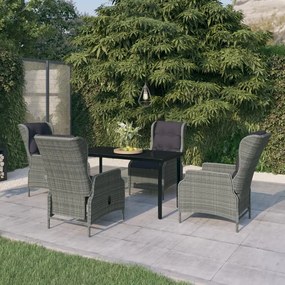 vidaXL 5 pcs conjunto de jantar para jardim cinzento-claro