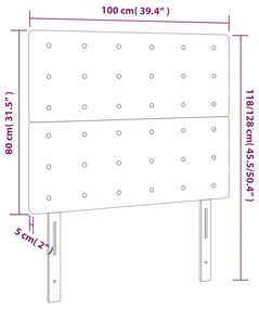 Cabeceira de cama 2 pcs tecido 100x5x78/88 cm cinzento-escuro