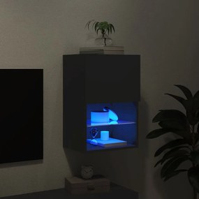 Móvel de TV com luzes LED 40,5x30x60 cm preto