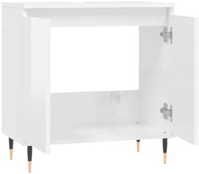 Armário casa banho 58x33x60 cm deriv. madeira branco brilhante