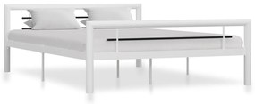 Estrutura de cama 120x200 cm metal branco e preto