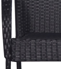 5 pcs conjunto de jantar para jardim preto