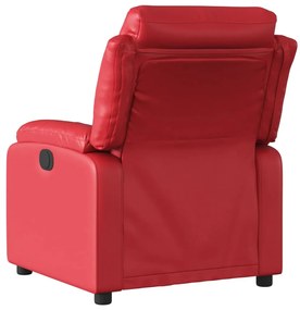 Poltrona de massagens reclinável couro artificial vermelho