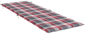 Almofadão p/ espreguiçadeira tecido oxford xadrez vermelho