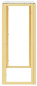 Mesa consola 70x30x70 cm aço inoxidável e vidro dourado