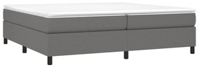 Estrutura de cama sem colchão 200x200 cm tecido cinzento-escuro