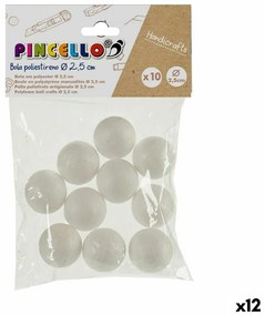 Material para Trabalhos Manuais Bolas Poliestireno ø 2,5 cm Branco (12 Unidades)