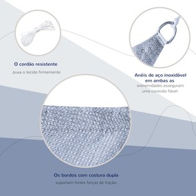 Vela de Sombra Retangular 4x3 m Toldo Vela com Proteção UV Bolsa de Tr