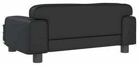 Sofá infantil 70x45x30 cm couro artificial preto