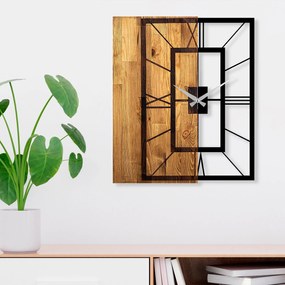 Relógio de Parede Decorativo Mas-037 – Nogueira Clara e Preto – 49 x 3