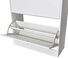Sapateira com 2 compartimentos madeira branco