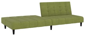 Sofá-cama de 2 lugares veludo verde-claro