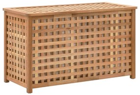 vidaXL Arca p/ roupa suja 77,5x37,5x46,5 cm madeira nogueira maciça