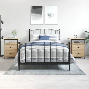 vidaXL Mesas de cabeceira 2 pcs derivados de madeira carvalho sonoma