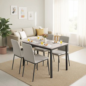 Mesa de jantar 70 x 110 x 77 cm (CADEIRAS NÃO INCLUIDAS) cinza mesclado-preto