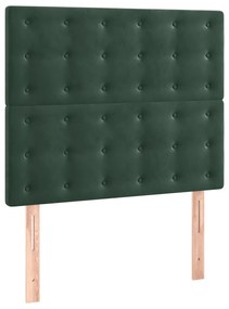 Estrutura de cama c/ cabeceira 90x190 cm veludo verde-escuro