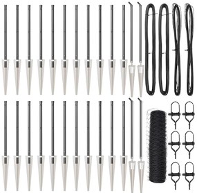 vidaXL Poste de Cerca Cinzeto 50 x 1 m (malha de 36 mm) Aço e PVC