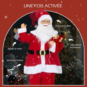 Figura de Pai Natal, 53 x 27 x 120 cm, Comando de Voz, Vermelho