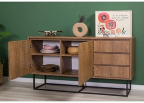 Conjunto de Mobiliário de Sala Laxus – Nogueira e Preto – 90x39x40 cm