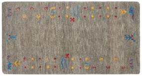 Tapete Gabbeh em lã cinzenta 80 x 150 cm SEYMEN Beliani