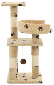 Árvore para gatos c/ postes arranhadores sisal 65 cm bege